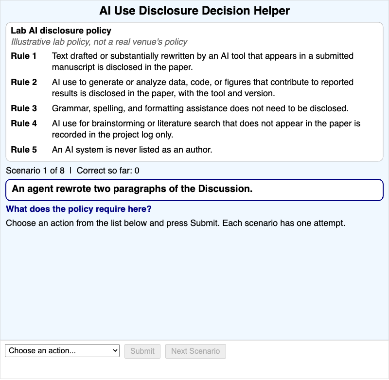 AI Use Disclosure Decision Helper