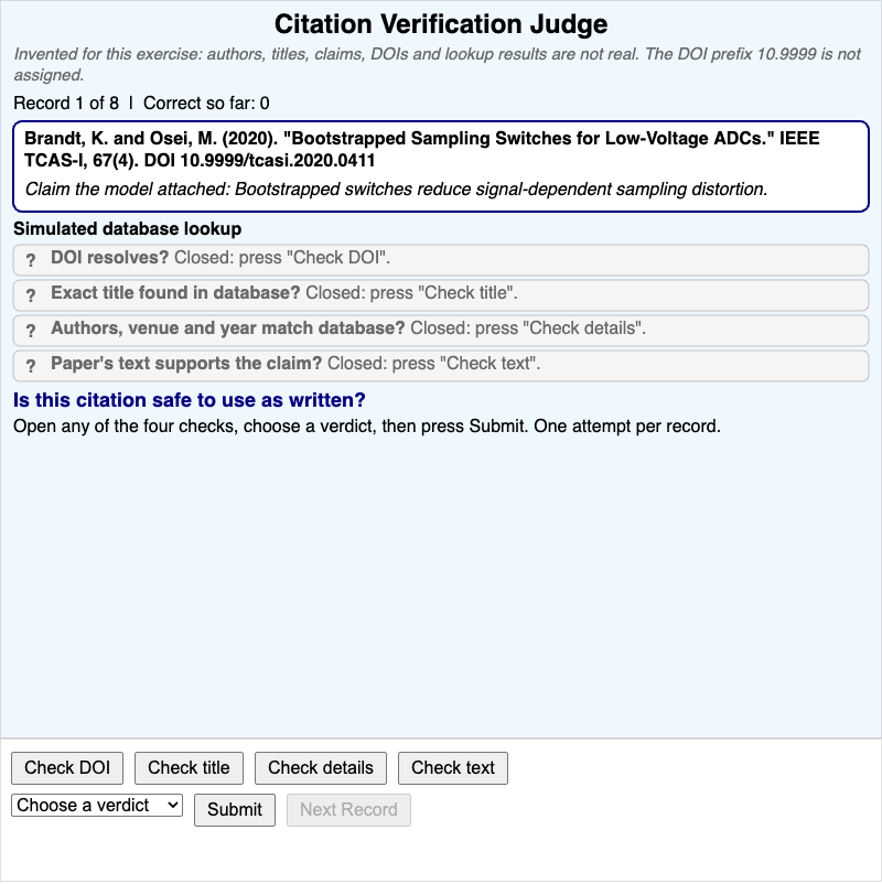 Citation Verification Judge