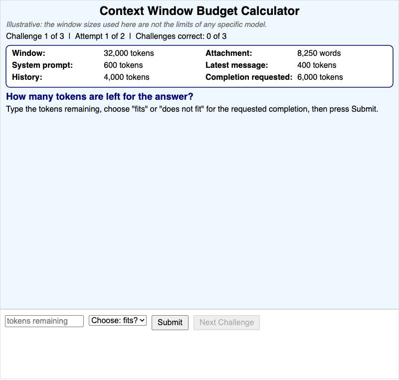 Context Window Budget Calculator