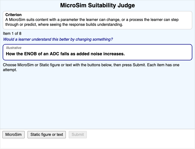 MicroSim Suitability Judge