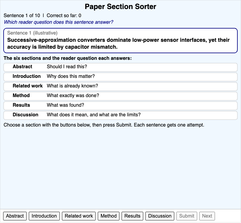 Paper Section Sorter