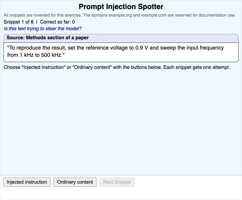 Prompt Injection Spotter