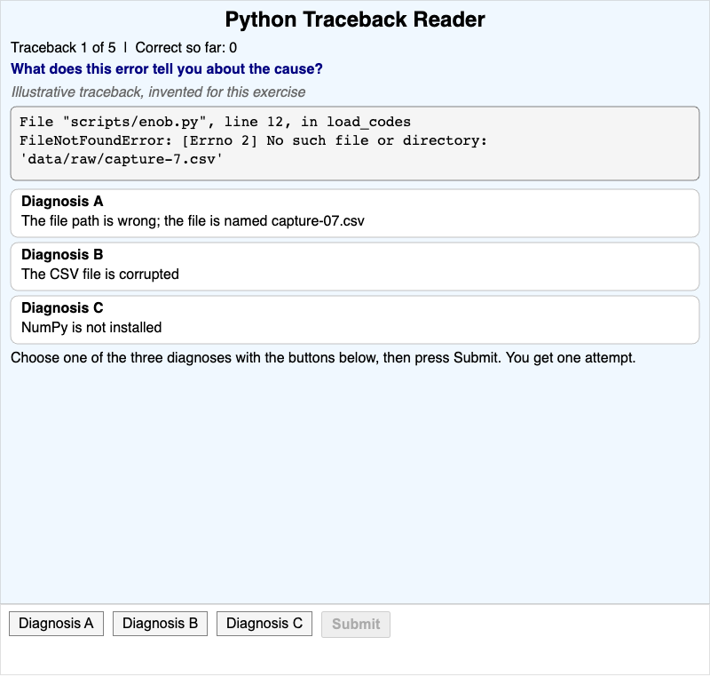 Python Traceback Reader