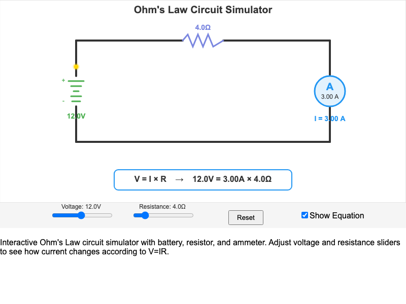 Ohm's Law Circuit Simulator