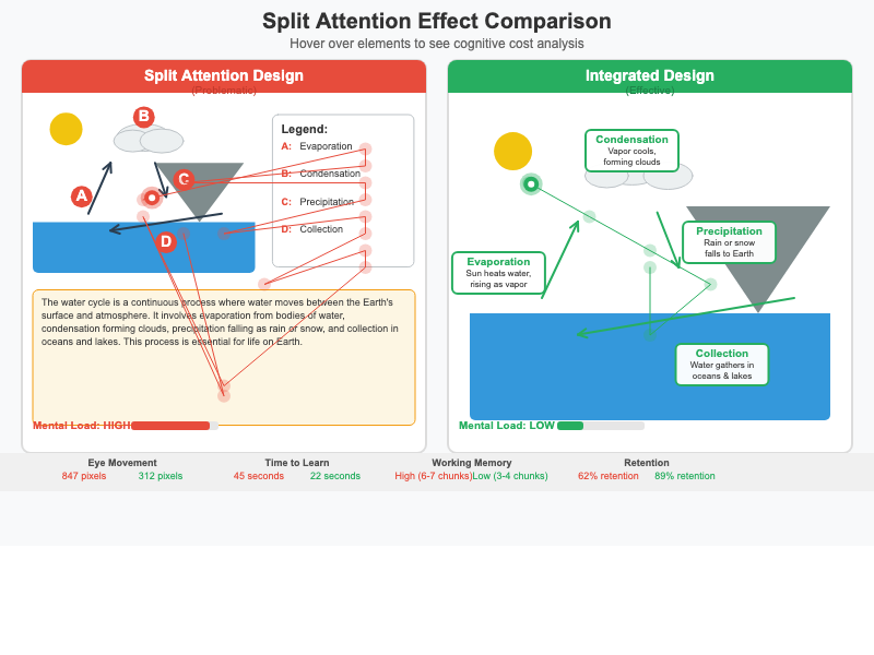 Split Attention Effect Demonstration