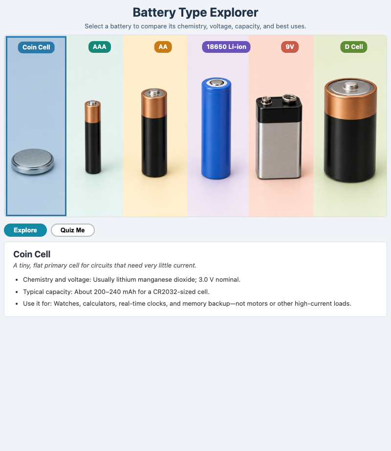 Battery Type Explorer