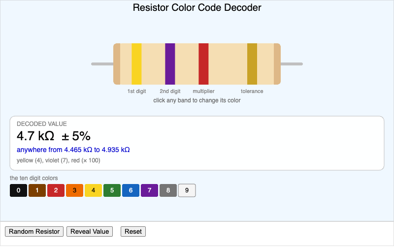 Full Resistor Color Code Decoder