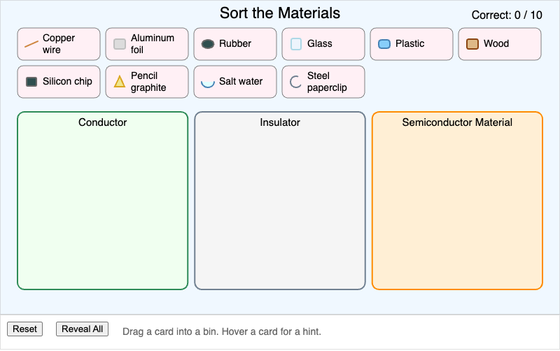 Material Conductivity Sorter