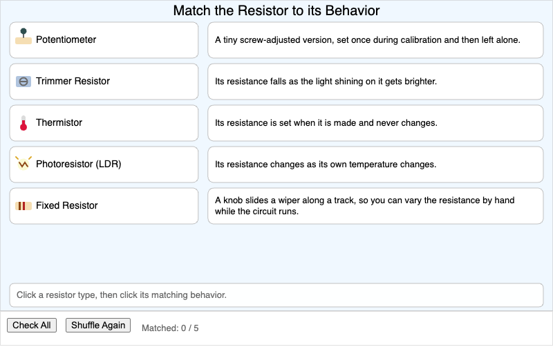 Resistor Family Matching Sorter