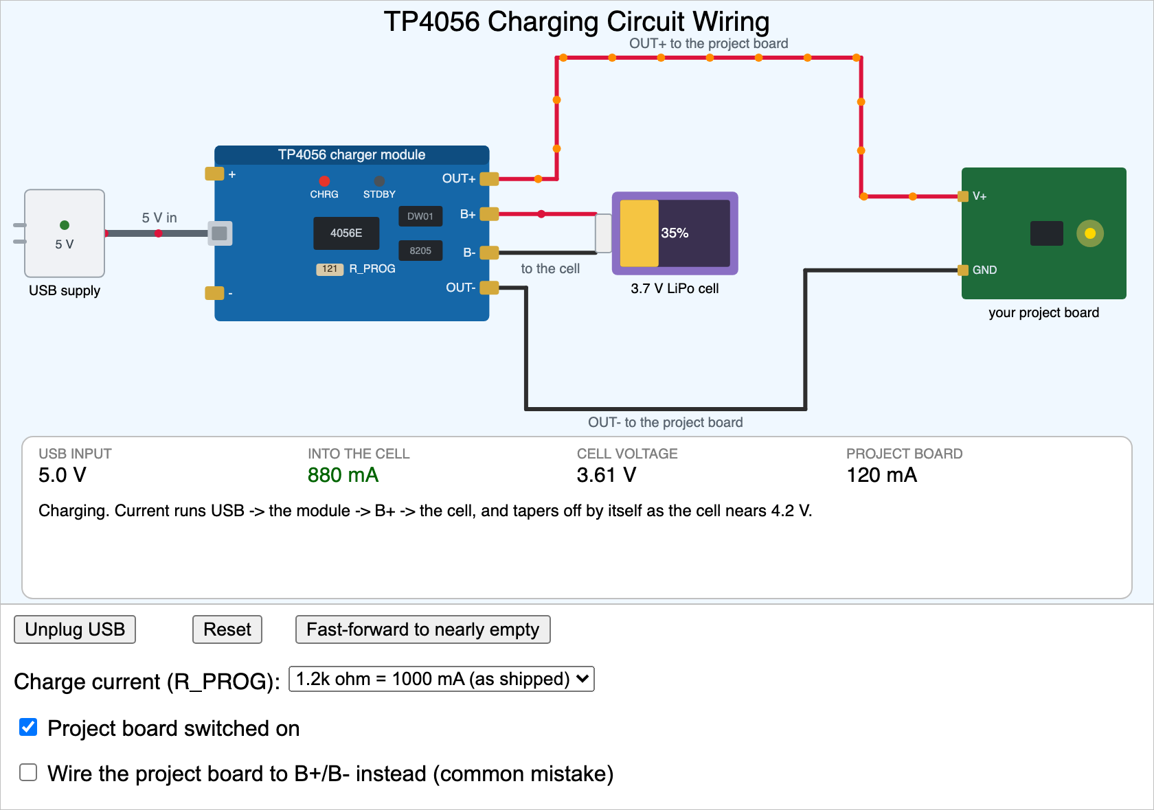TP4056 Charging Circuit Wiring
