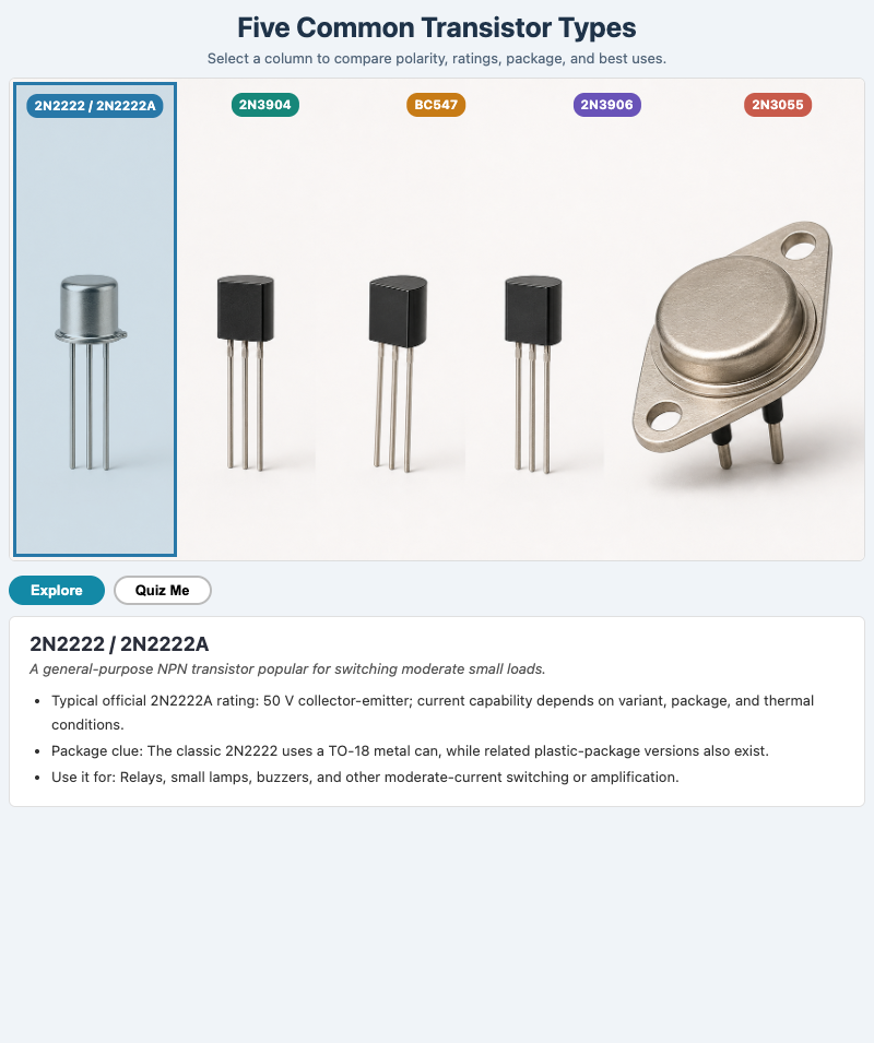 Five Common Transistor Types