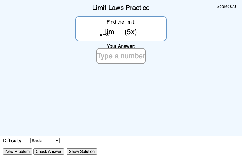 Limit Laws Practice