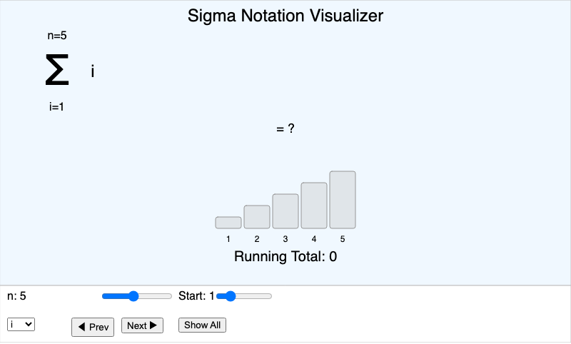 Sigma Notation Visualizer