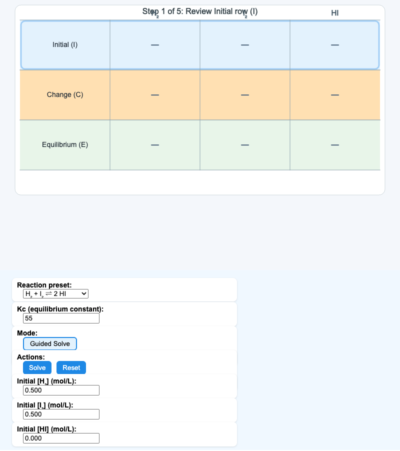 ICE Table Interactive Solver