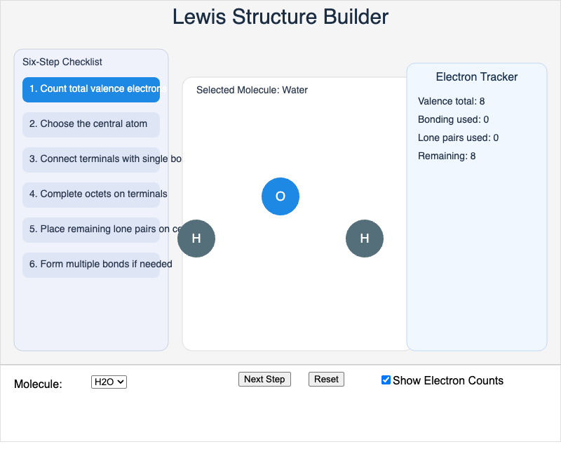 Interactive Lewis Structure Builder