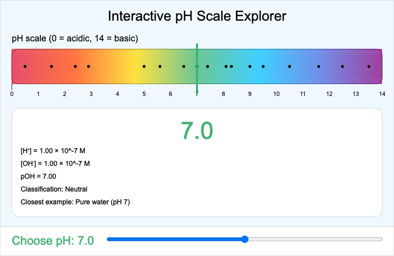 Interactive pH Scale Explorer