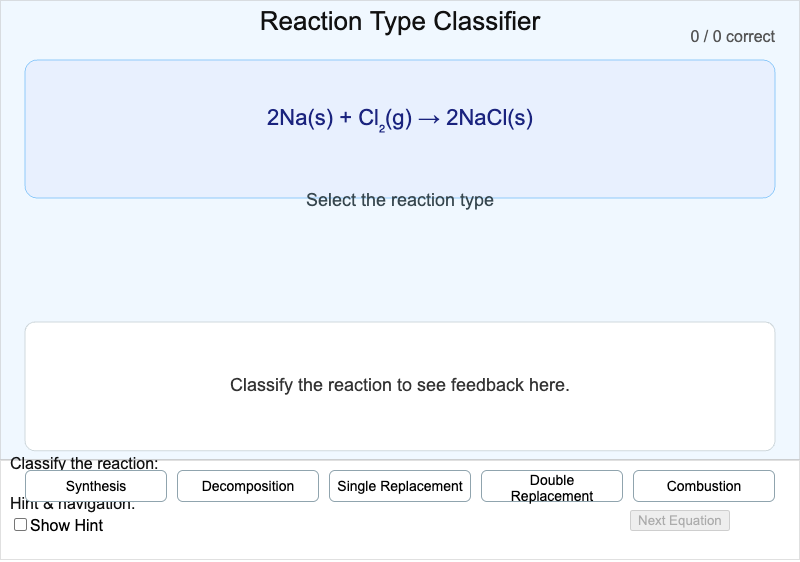 Reaction Type Classifier