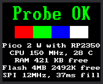 The checkup screen saying Probe OK