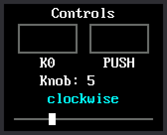 The controls test screen