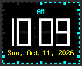 A digital clock face