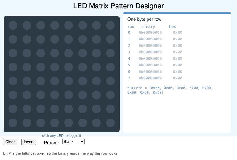 LED Matrix Pattern Designer