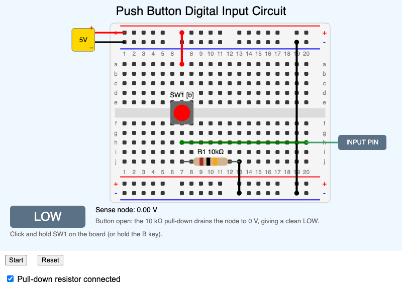 Push Button Digital Input Circuit