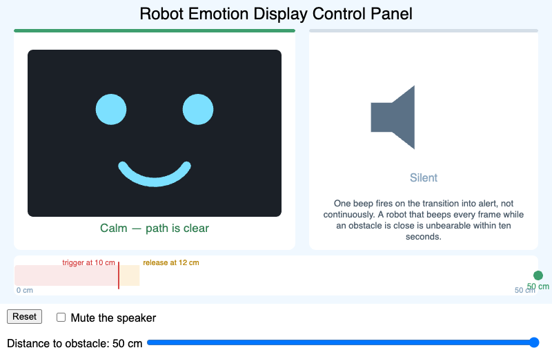 Robot Emotion Display Control Panel