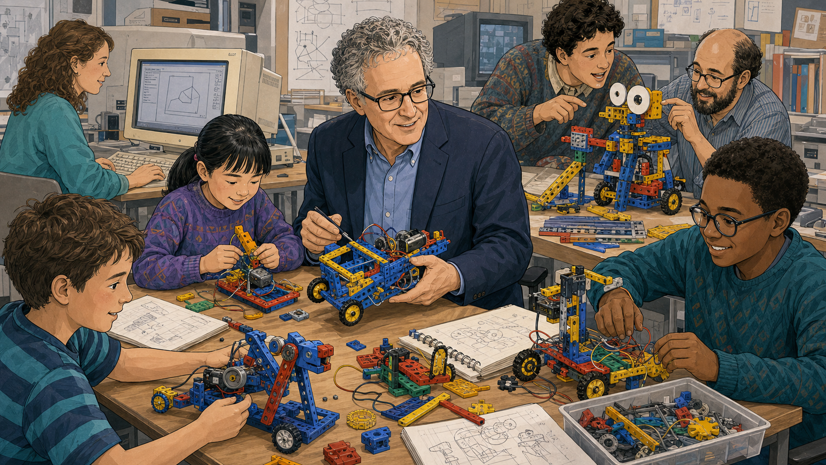 Resnick's research team helps children build programmable robots from construction kits