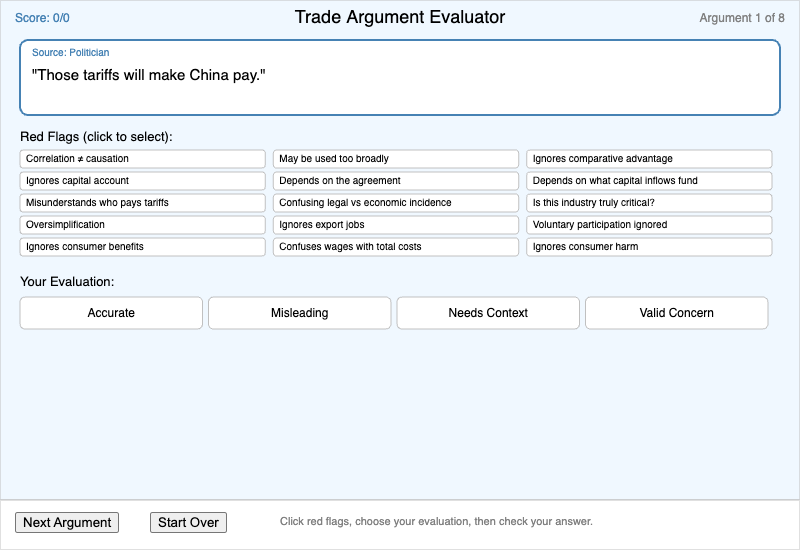 Trade Argument Evaluator