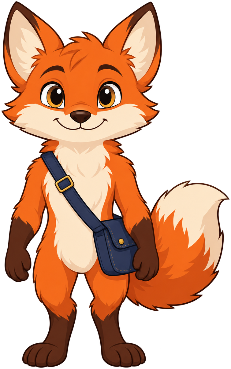 Scout in a neutral pose on a checkerboard transparency test