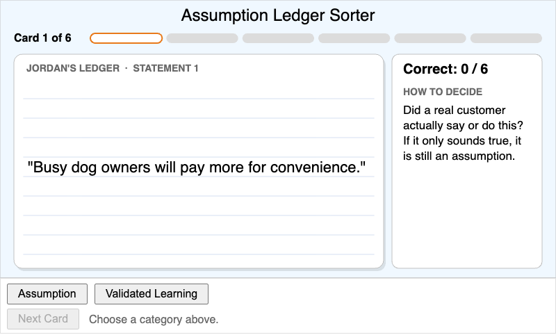 Assumption Ledger Sorter