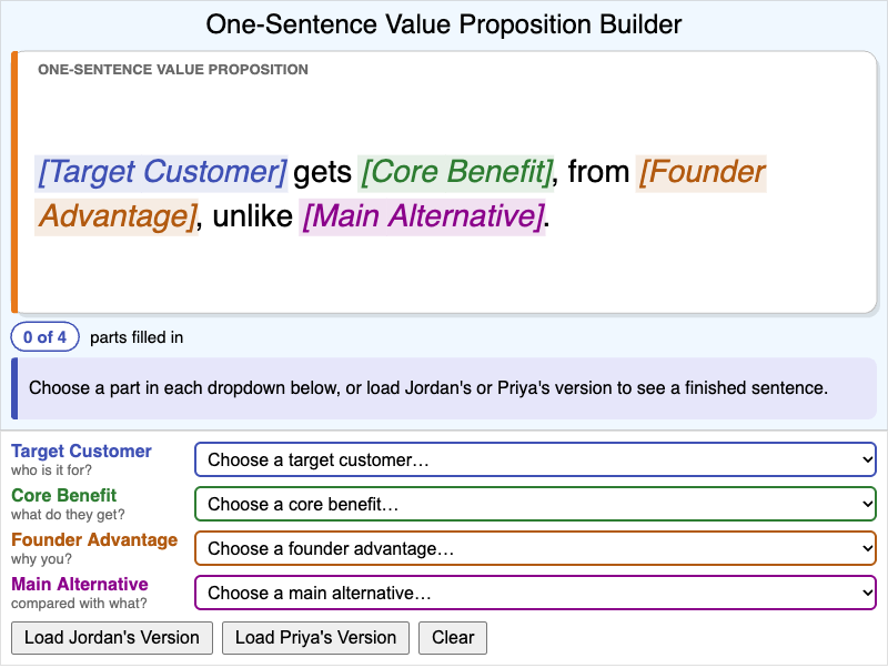 One-Sentence Value Proposition Builder