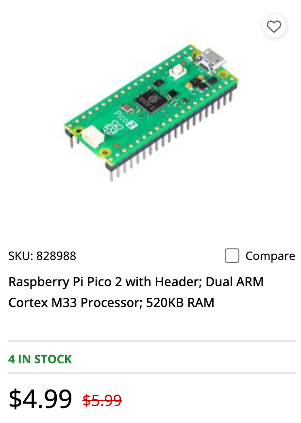 Pico 2 H on MicroCenter Website