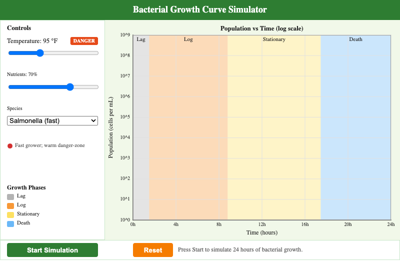 Bacterial Growth Curve Simulation