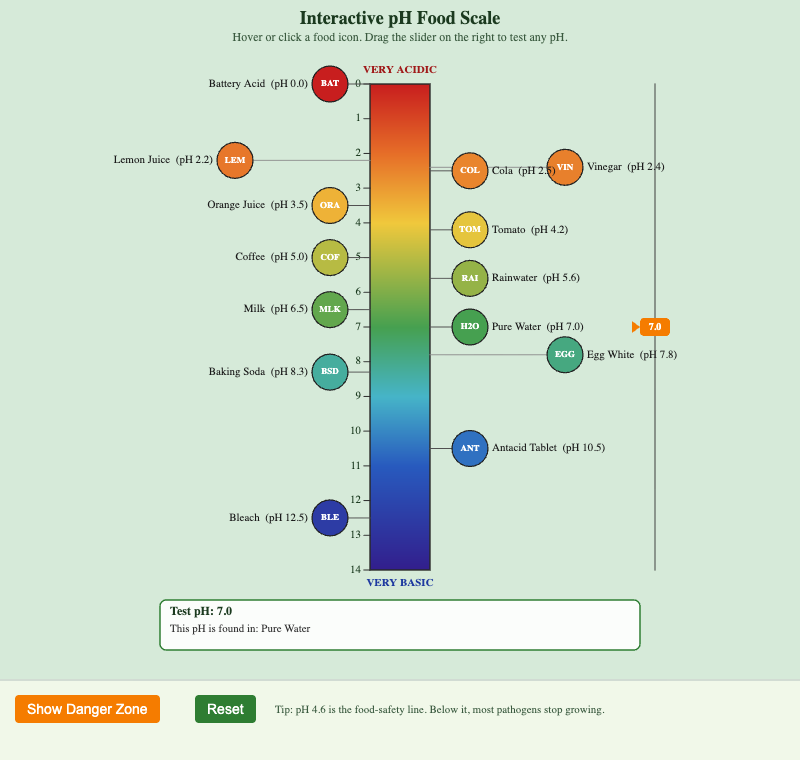 Interactive pH Food Scale
