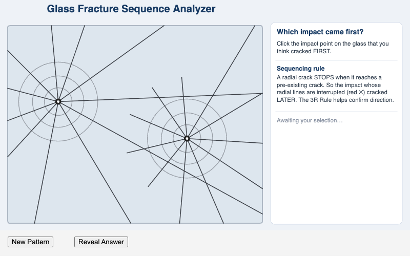 Glass Fracture Sequence Analyzer