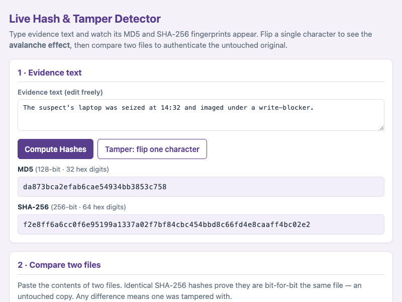 Live Hash & Tamper Detector