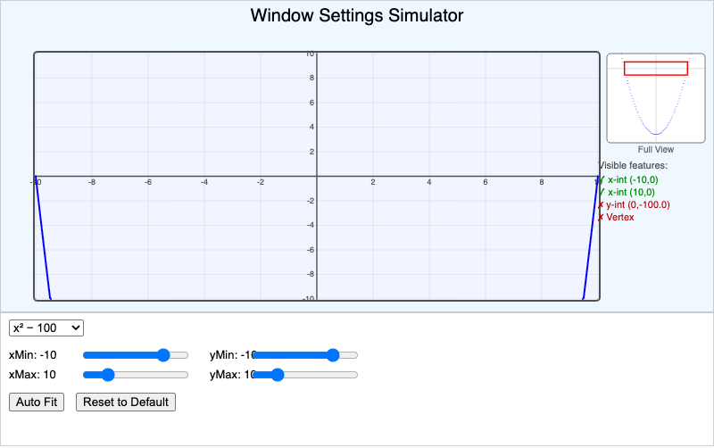 Window Settings Simulator