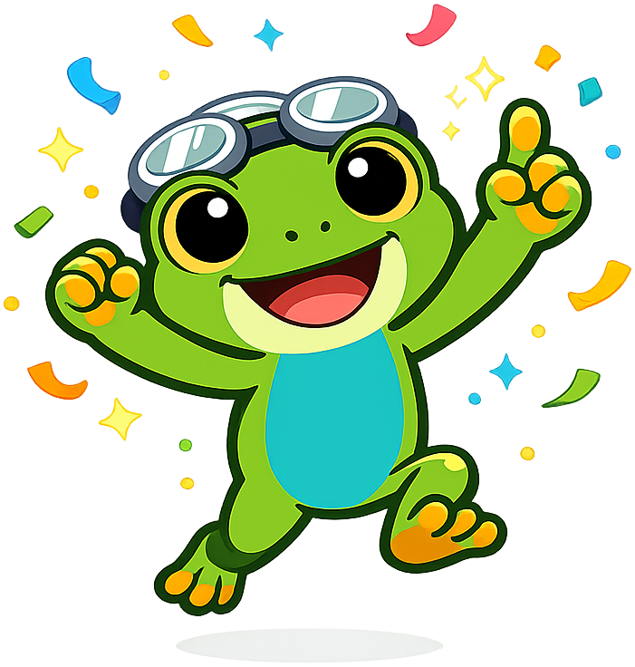 Cress leaps with arms raised