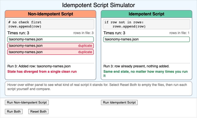 Idempotent Script Simulator
