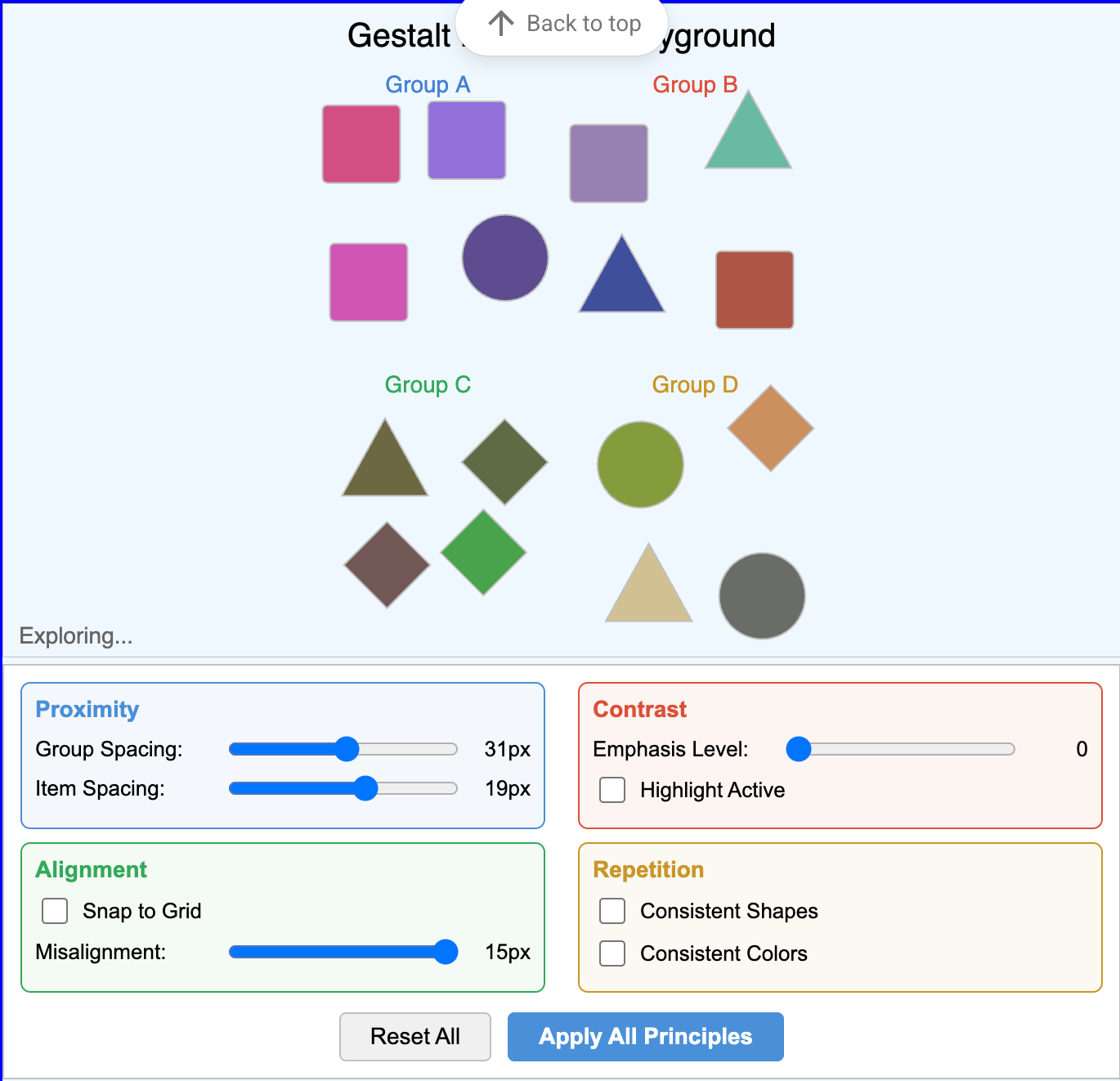 Gestalt Principles Interactive Playground