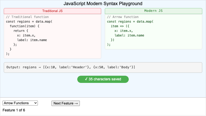 JavaScript Modern Syntax Playground