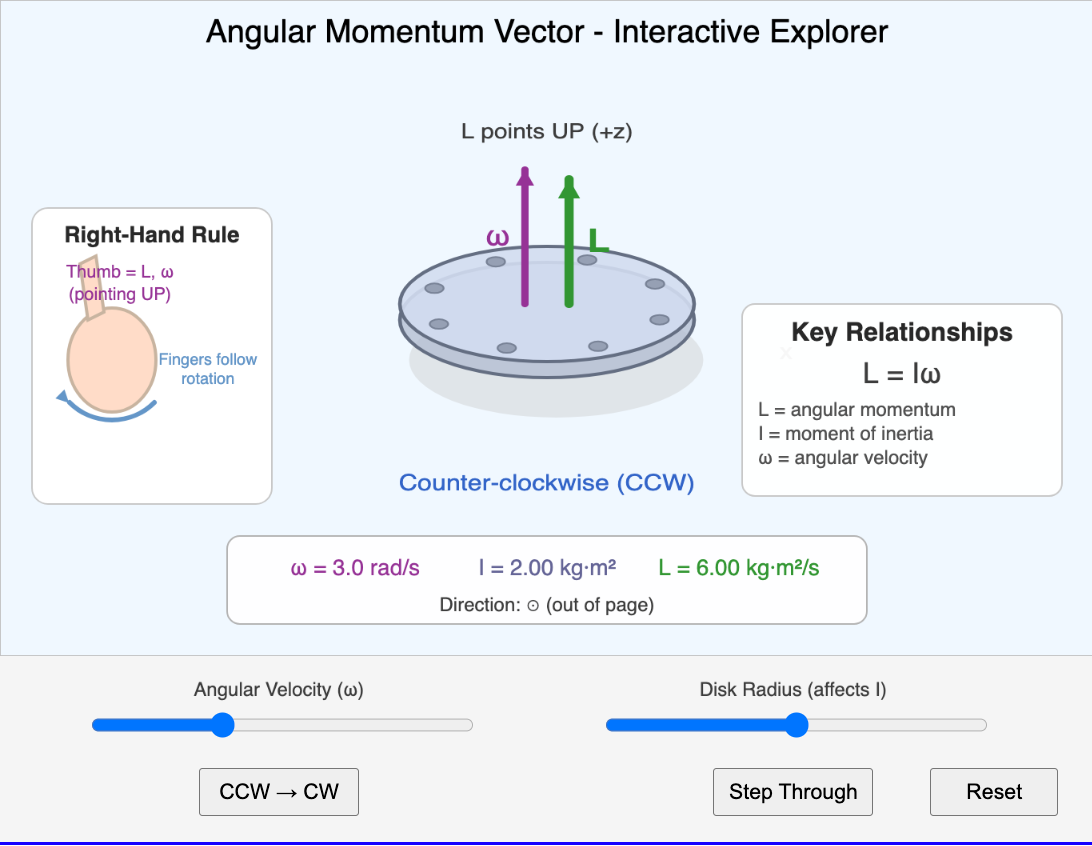 Angular Momentum Vector Visualization