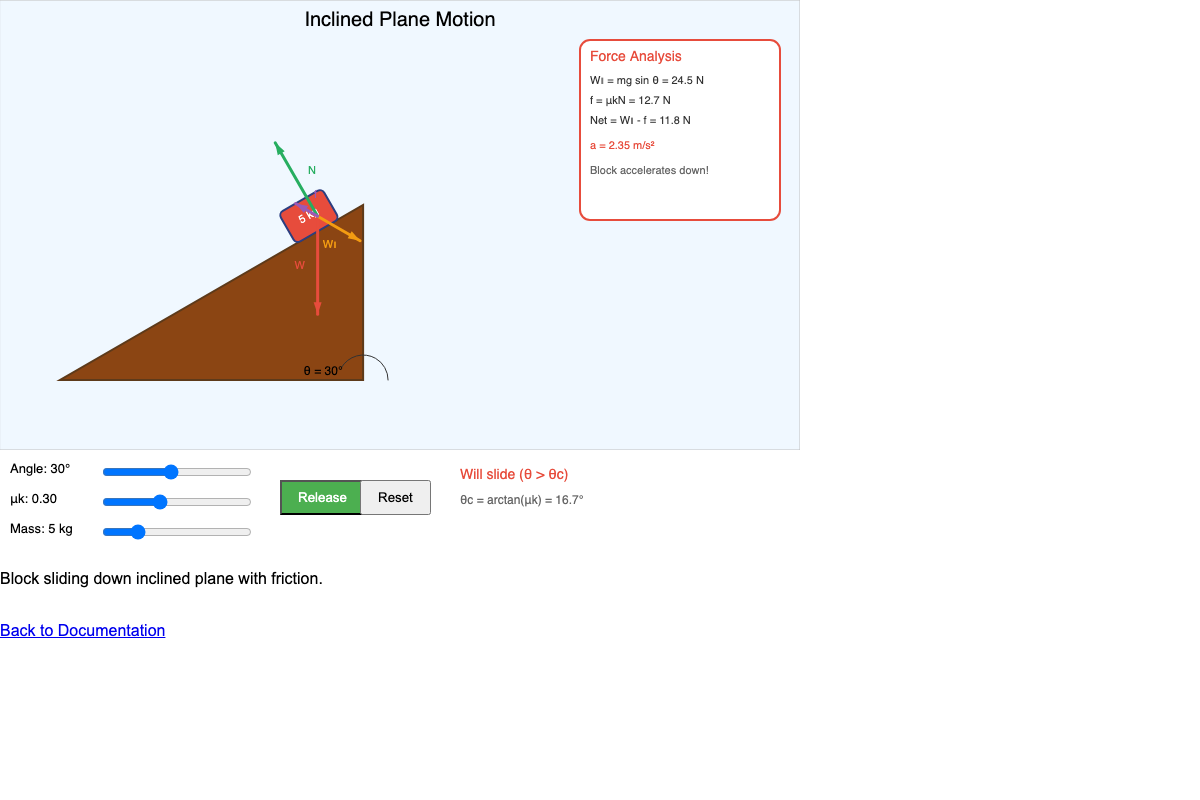 Inclined Plane Motion