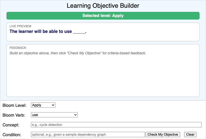 Learning Objective Builder