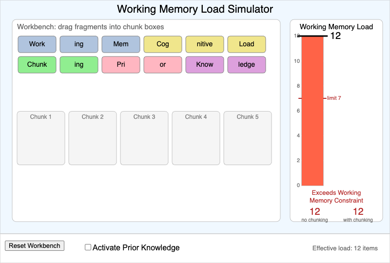 Working Memory Load Simulator