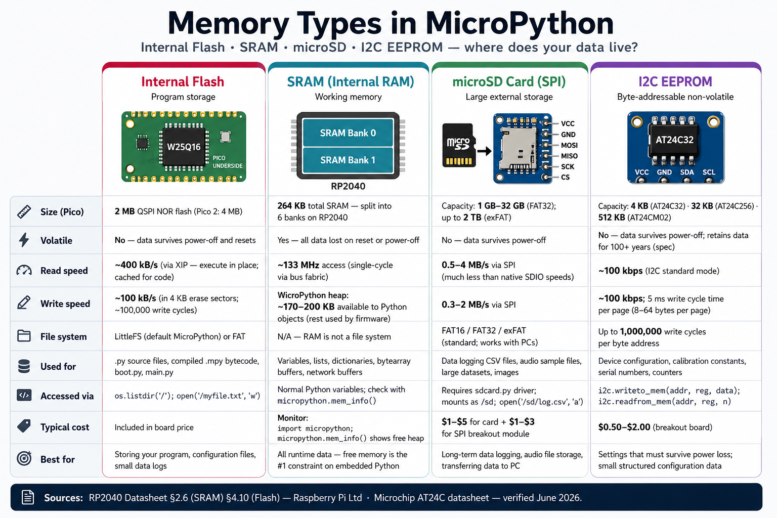 MicroPython Memory Types