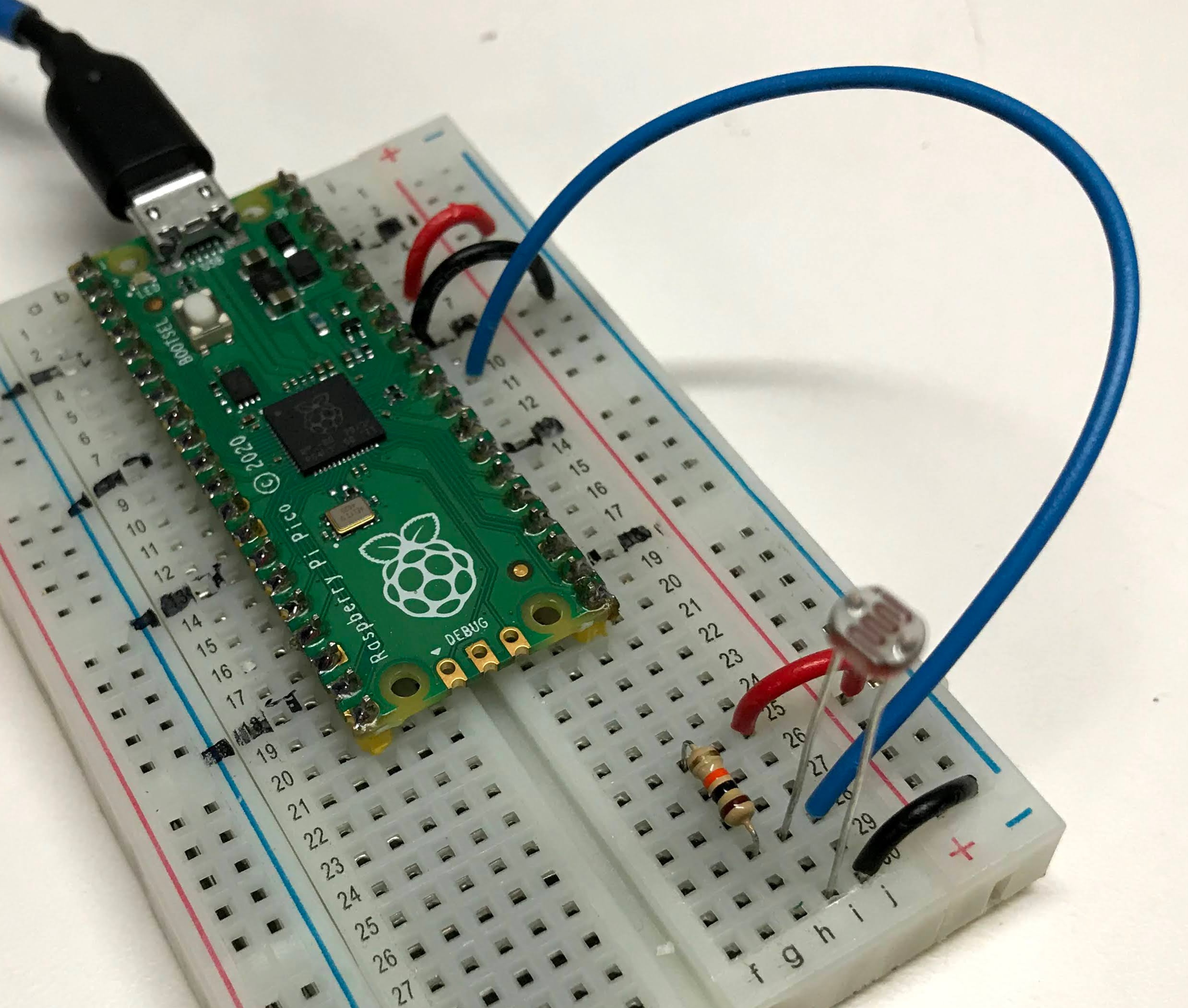 Photoresistor on Breadboard