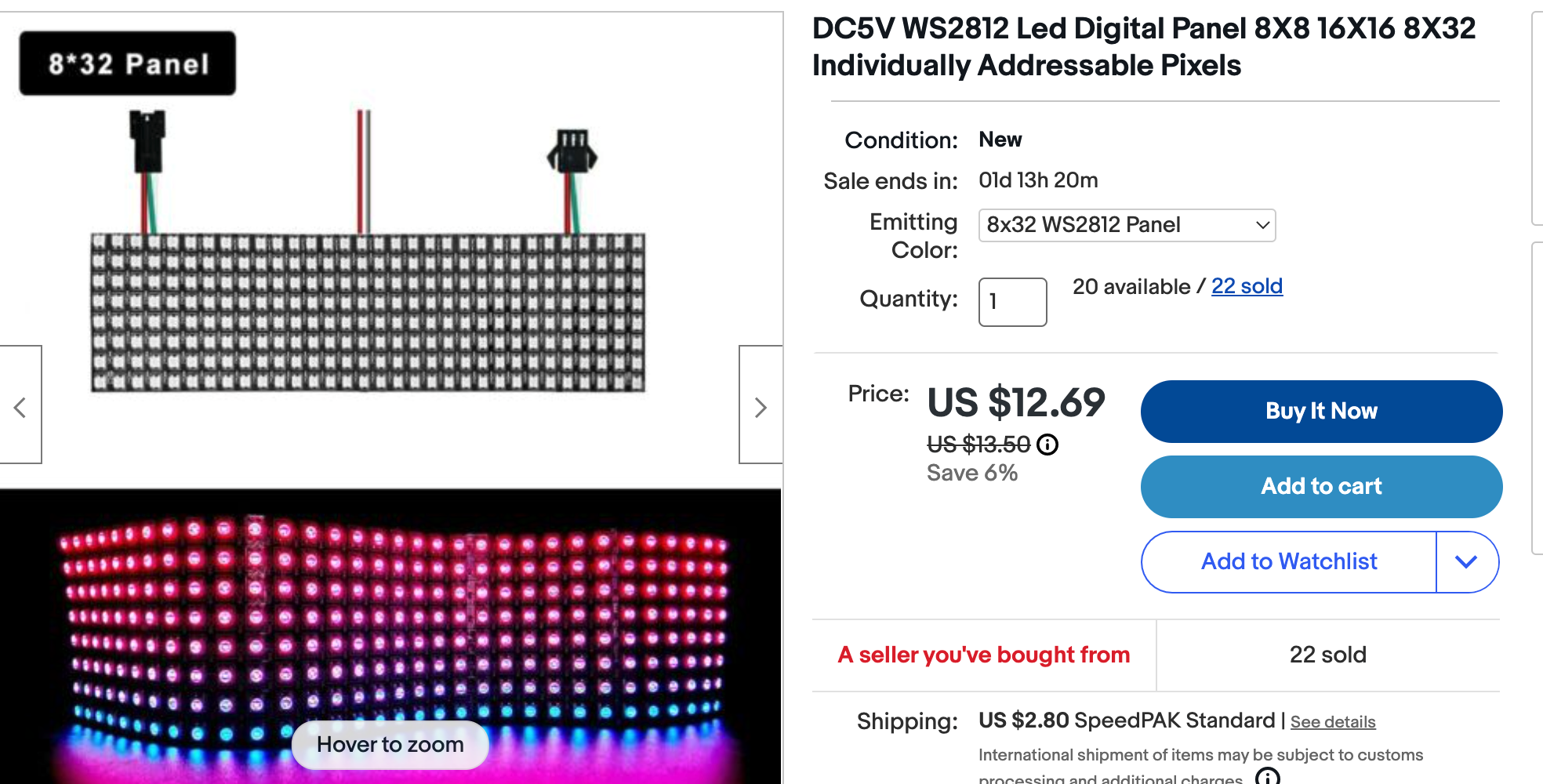 WS2811B 8X32 Matrix