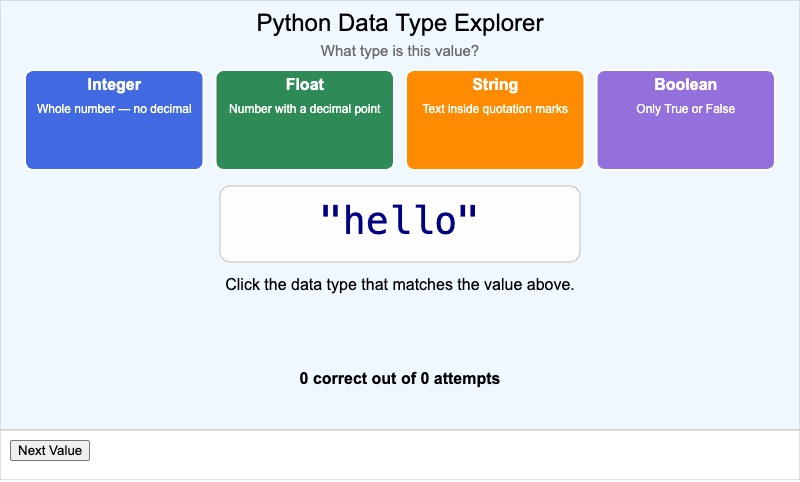 Python Data Type Explorer